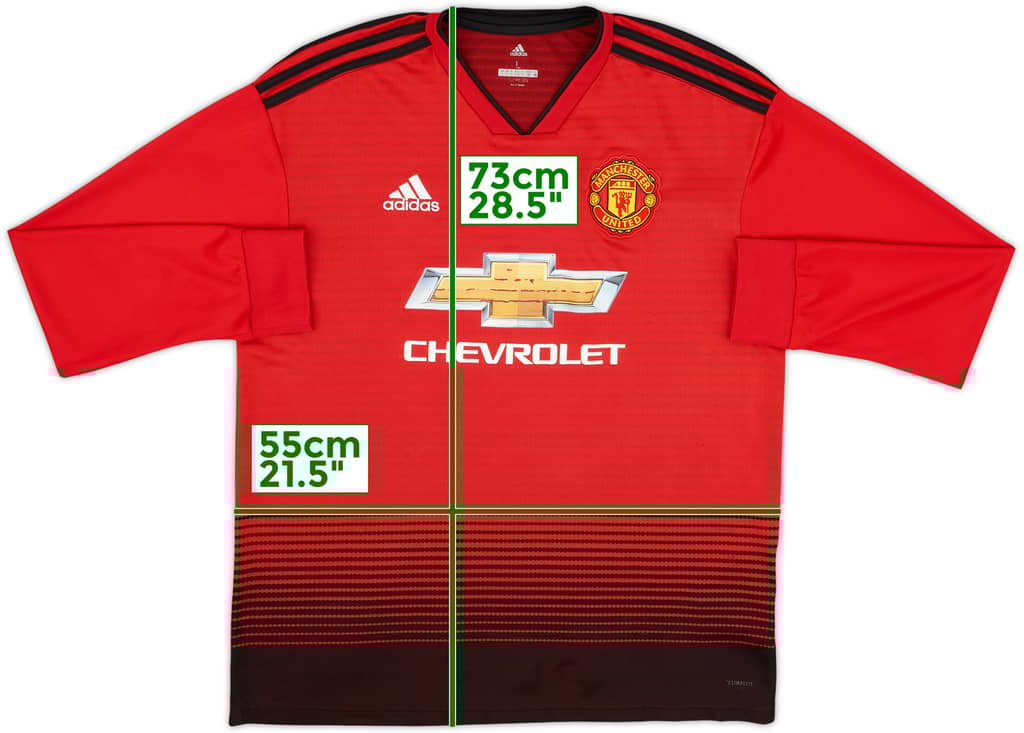 2018-19 Manchester United Home L/S Shirt - 5/10 - (L)