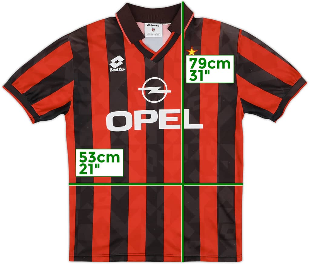 1993-94 AC Milan Home Shirt - 8/10 - (L)