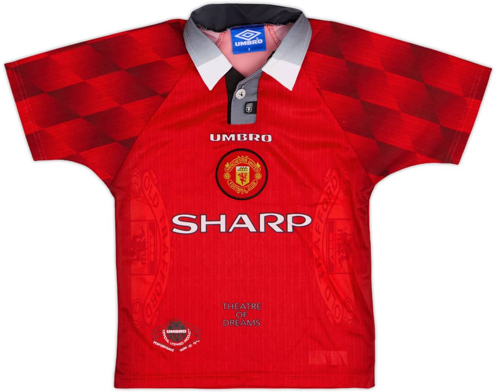 1996-98 Manchester United Home Shirt - 8/10 - (S.Boys)
