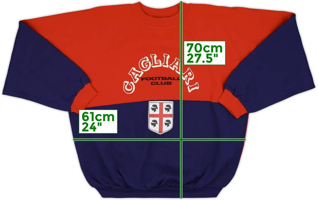 1990-91 Cagliari Le Felpe Dei Grandi Club Sweat Top - 8/10 - (L)