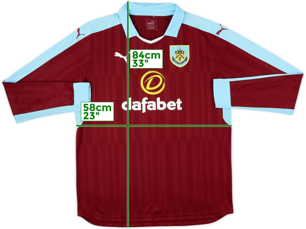 2016-17 Burnley Home L/S Shirt - 10/10 - (XL)