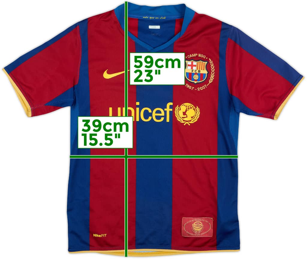 2007-08 Barcelona Home Shirt - 7/10 - (M.Boys)