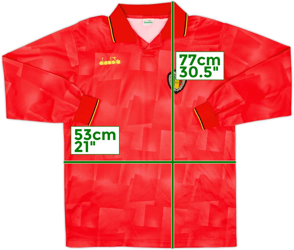 1992-94 Belgium Home L/S Shirt - 8/10 - (L)