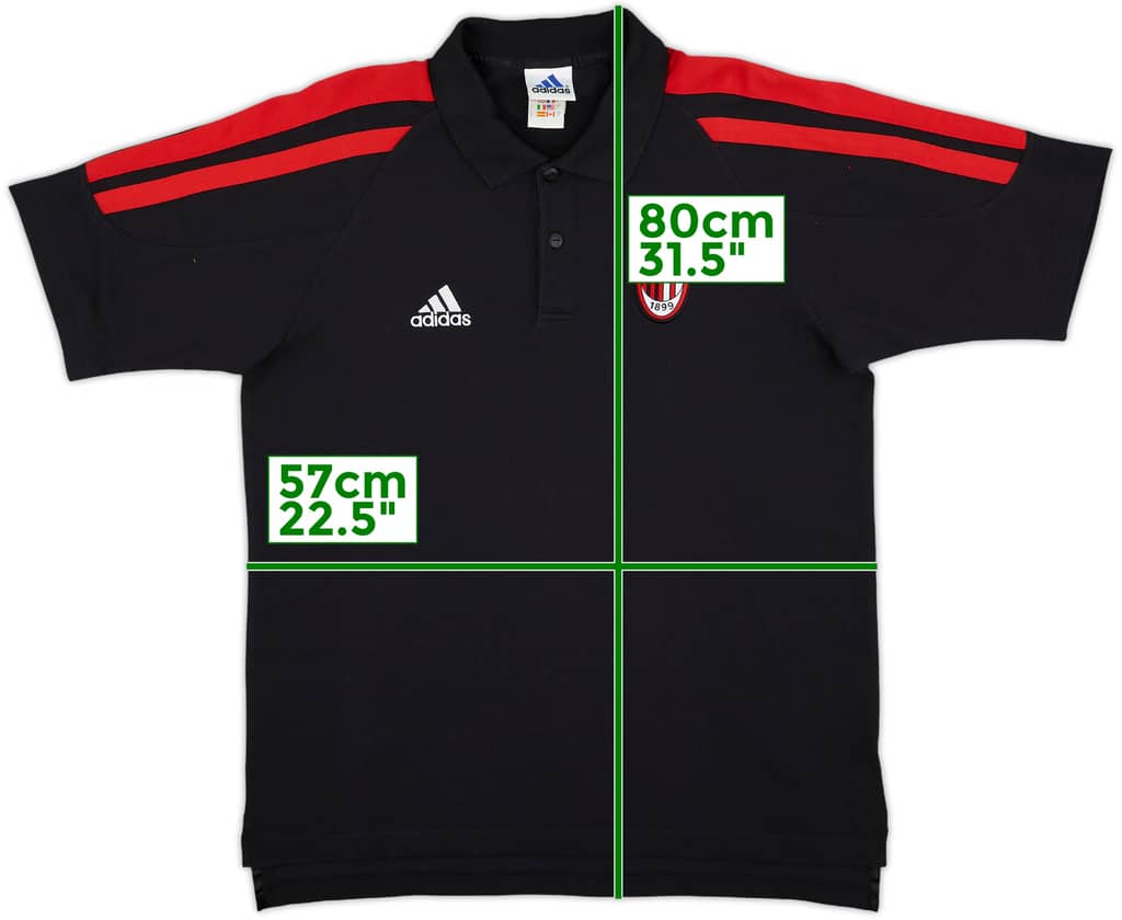 2001-02 AC Milan adidas Polo Shirt - 9/10 - (L/XL)