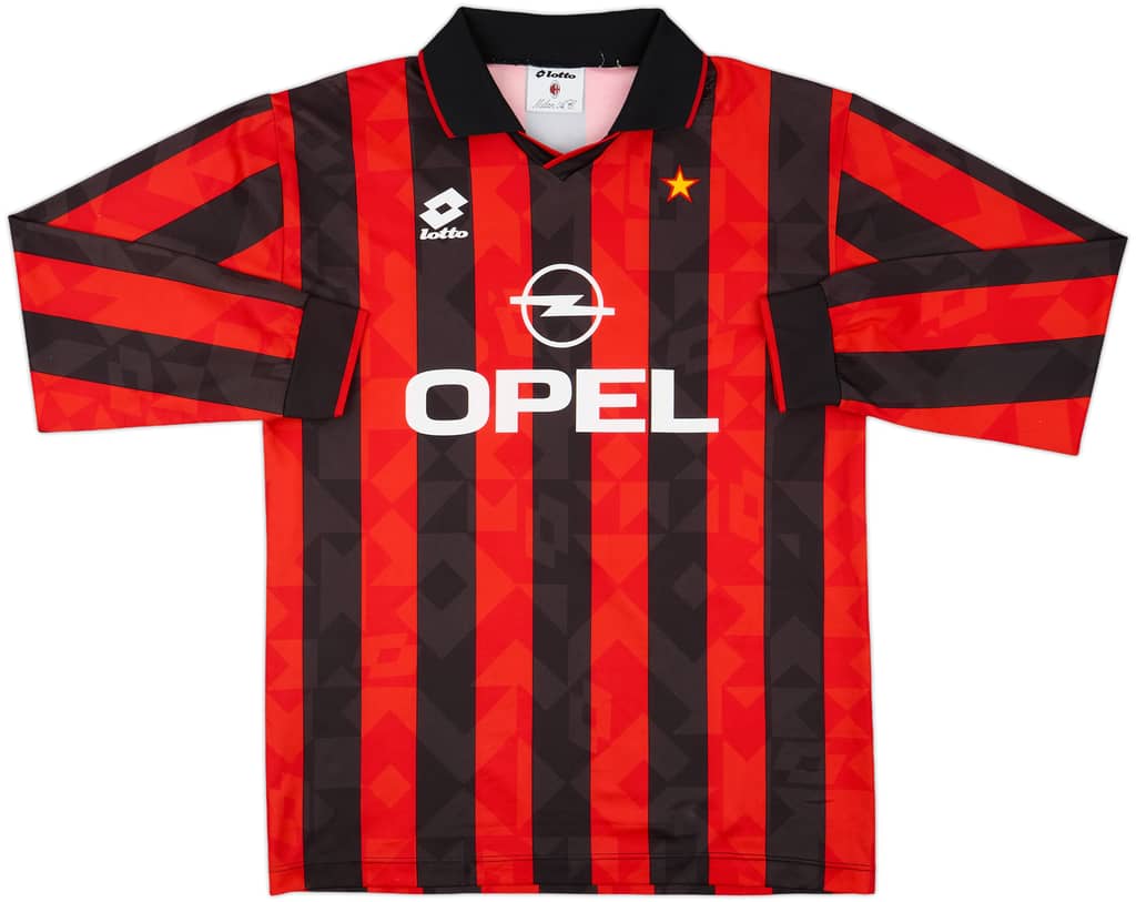1994-95 AC Milan Home L/S Shirt - 8/10 - (L)
