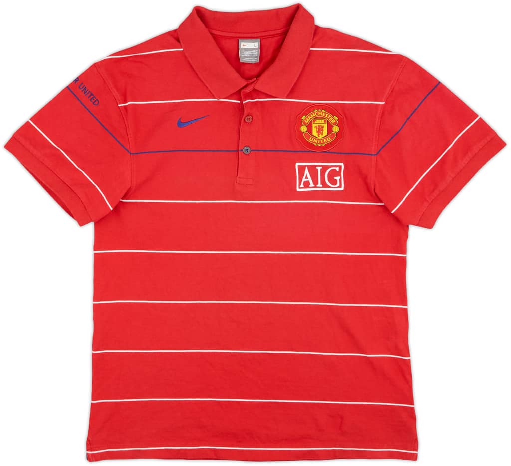 2008-09 Manchester United Nike Polo Shirt - 7/10 - (L)
