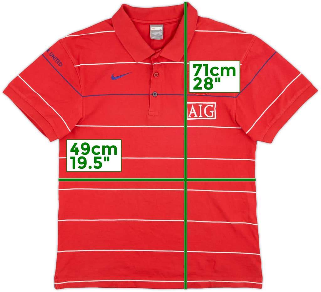 2008-09 Manchester United Nike Polo Shirt - 7/10 - (L)