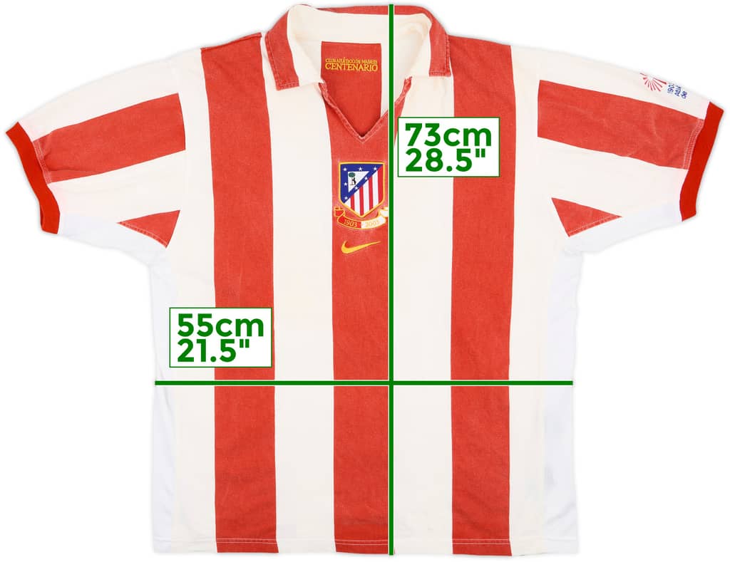 2003-04 Atletico Madrid Centenary Home Shirt - 5/10 - (L)