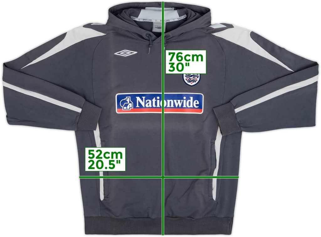 2007-09 England Umbro Hooded Sweat Top - 6/10 - (L)