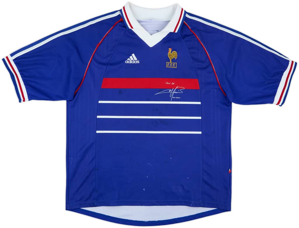 1998-00 France 'Pour Toi Fabien Barthez' Home Shirt - 5/10 - (XL)