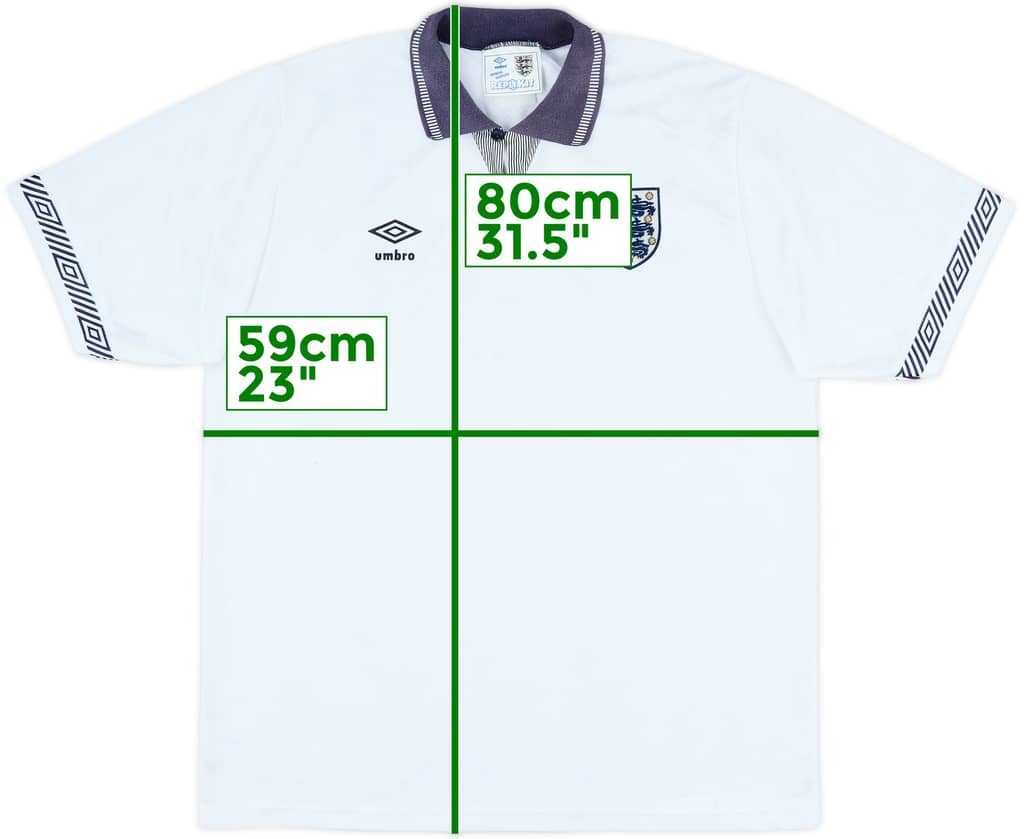 1990-92 England Home Shirt - 8/10 - (XL)