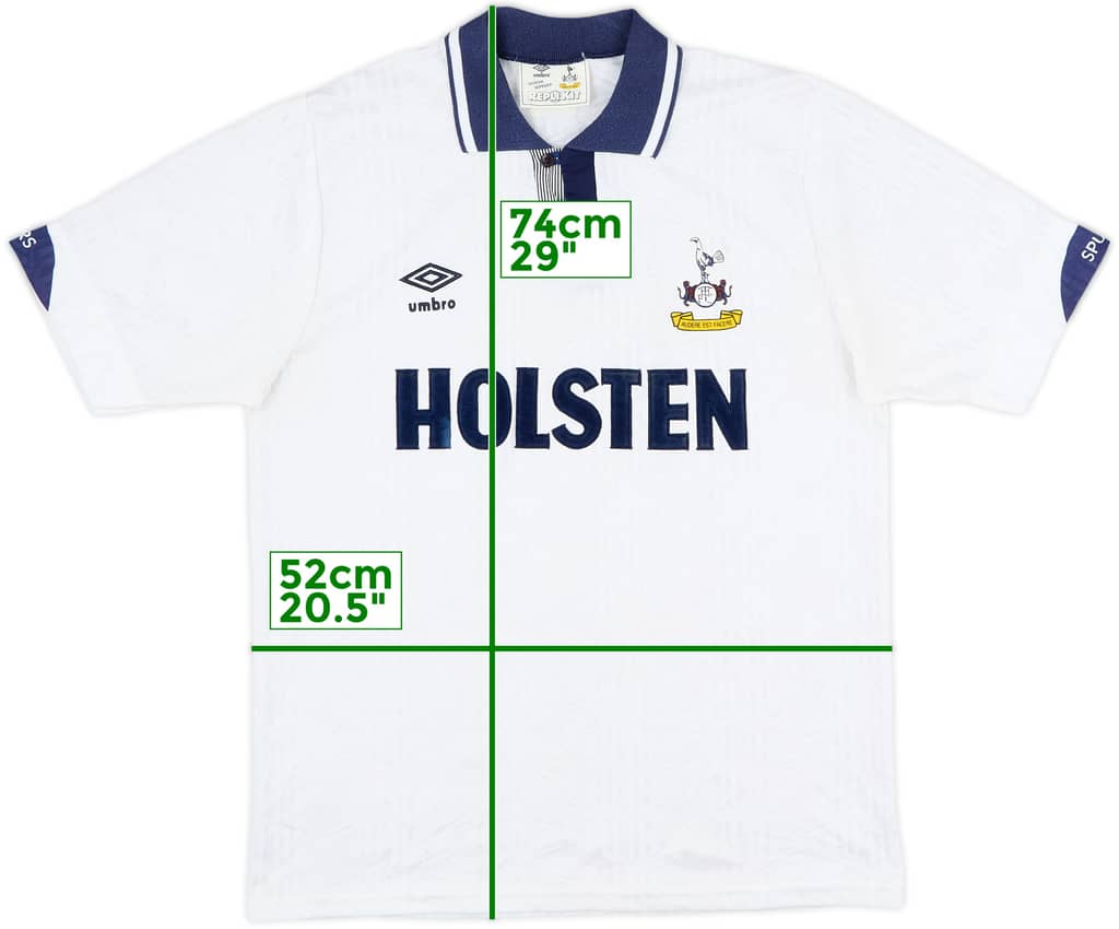 1991-93 Tottenham Home Shirt - 9/10 - (M)