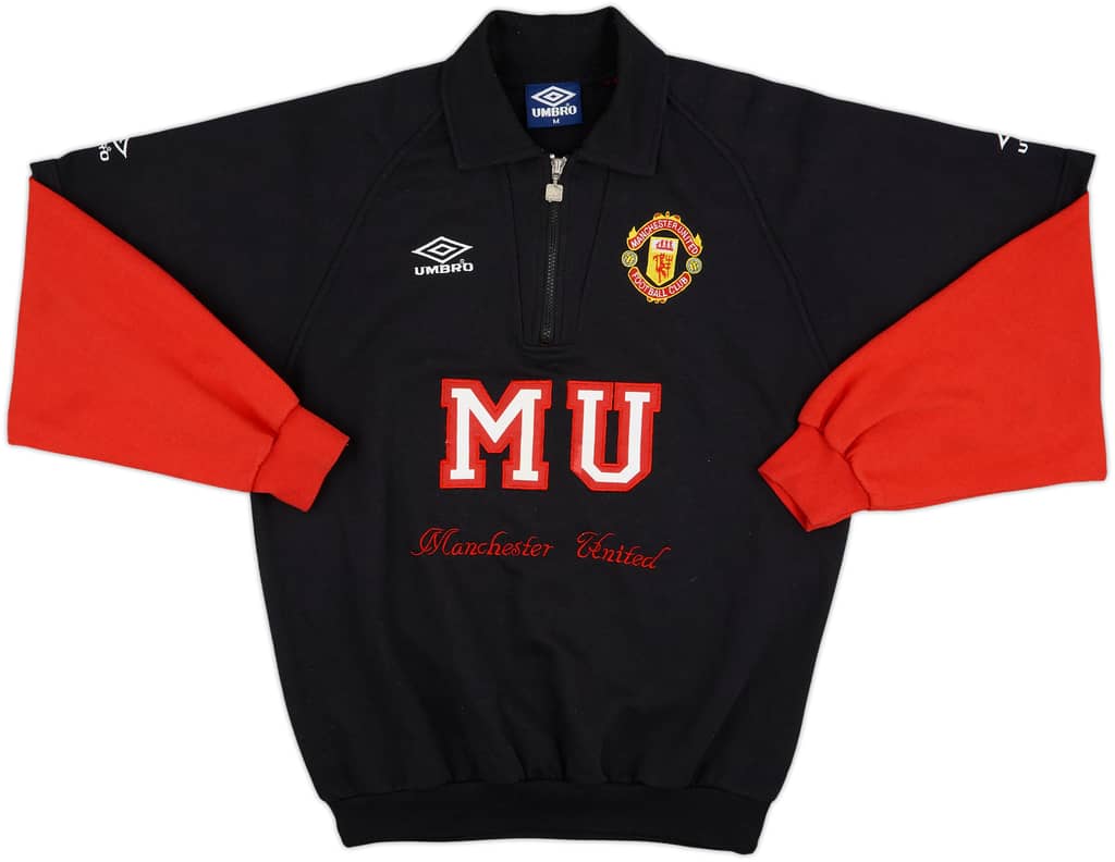 1994-95 Manchester United Umbro 1/4 Zip Drill Top - 9/10 - (M)