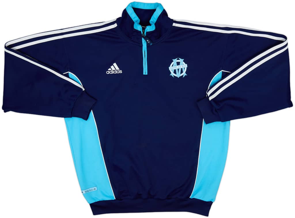 2000-01 Olympique Marseille adidas 1/4 Zip Sweat Top - 8/10 - (M/L)