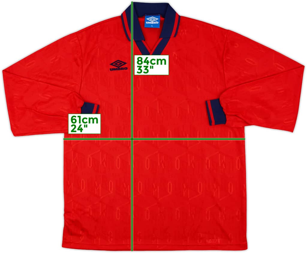 1990s Umbro Template L/S Shirt - 10/10 - (XL)