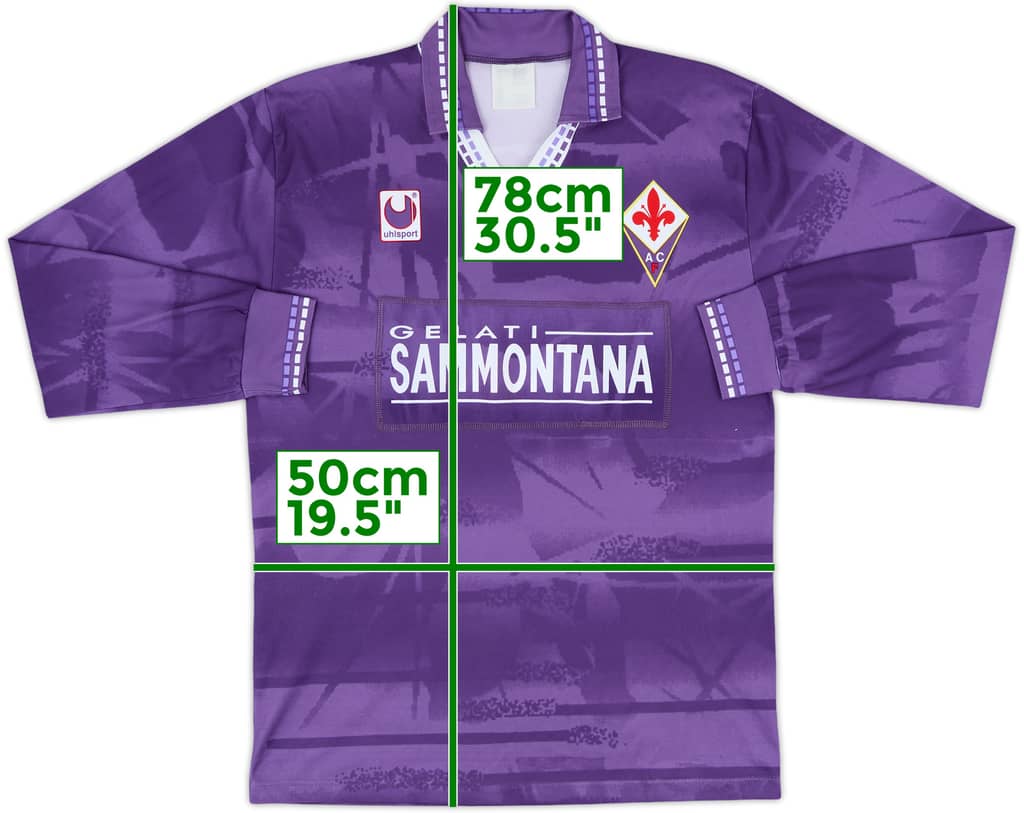 1994-95 Fiorentina Basic Home L/S Shirt - 8/10 - (M)