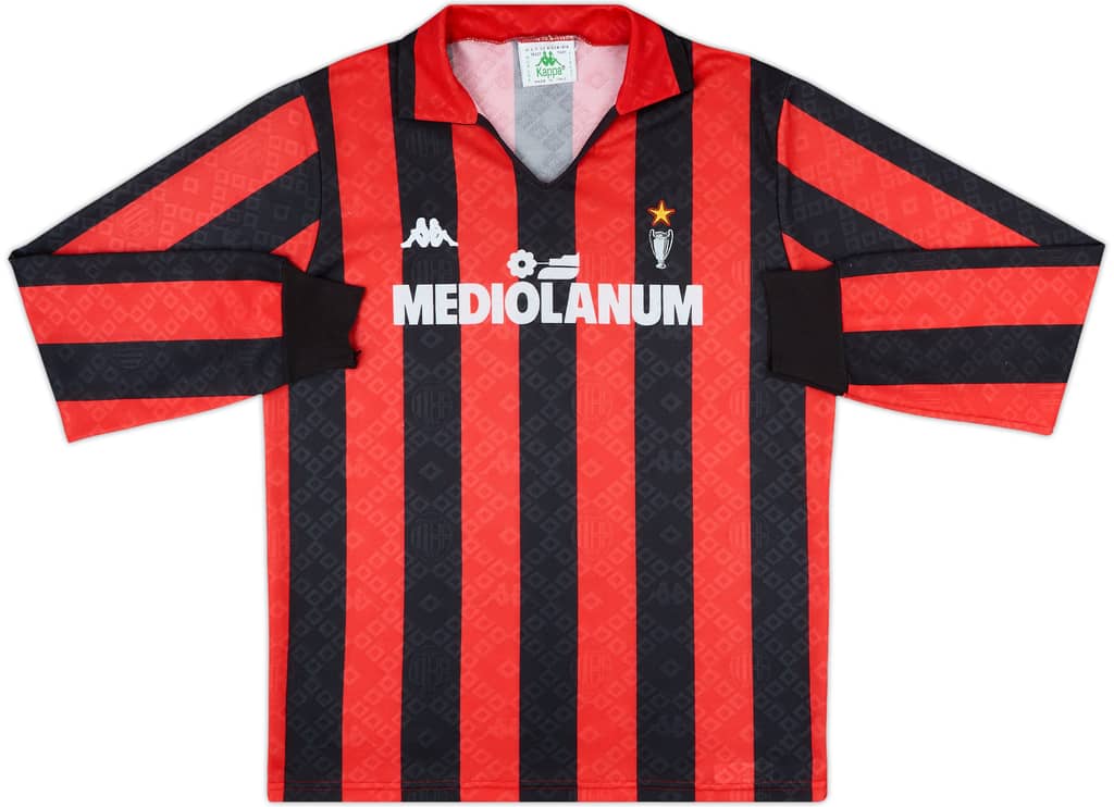 1989-90 AC Milan Home L/S Shirt - 8/10 - (L)