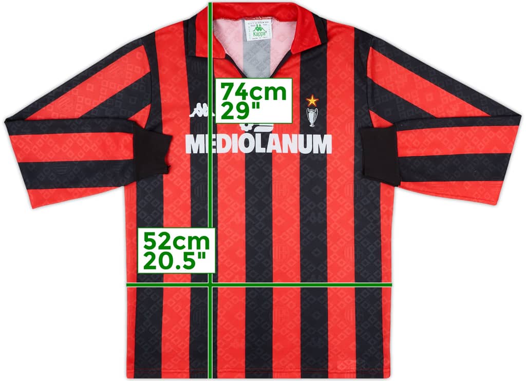 1989-90 AC Milan Home L/S Shirt - 8/10 - (L)