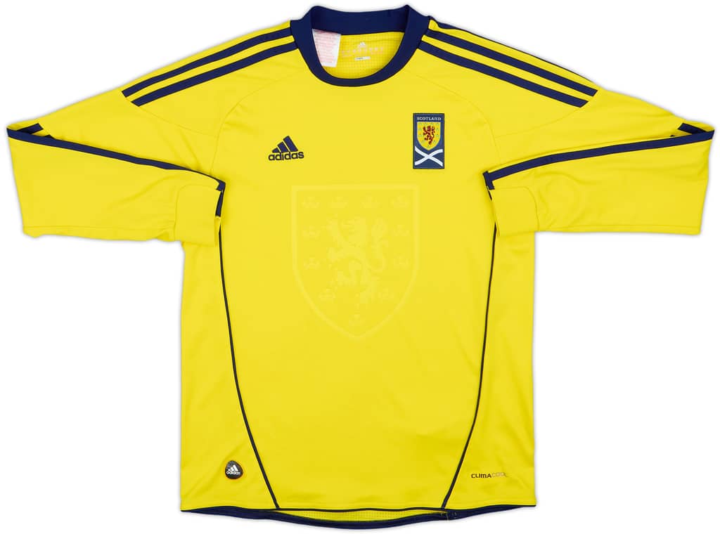 Camiseta de visitante de manga larga de Scotland 2010-11 - 8/10 - (Niños M)