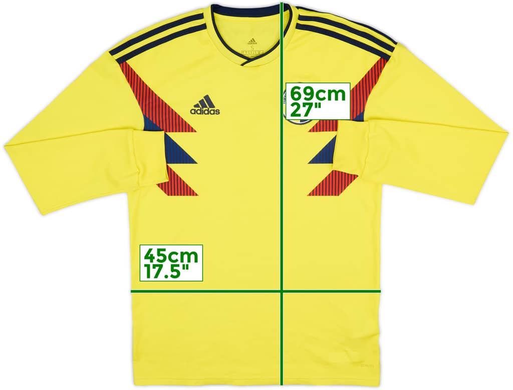 2018-19 Colombia Home L/S Shirt - 8/10 - (S)