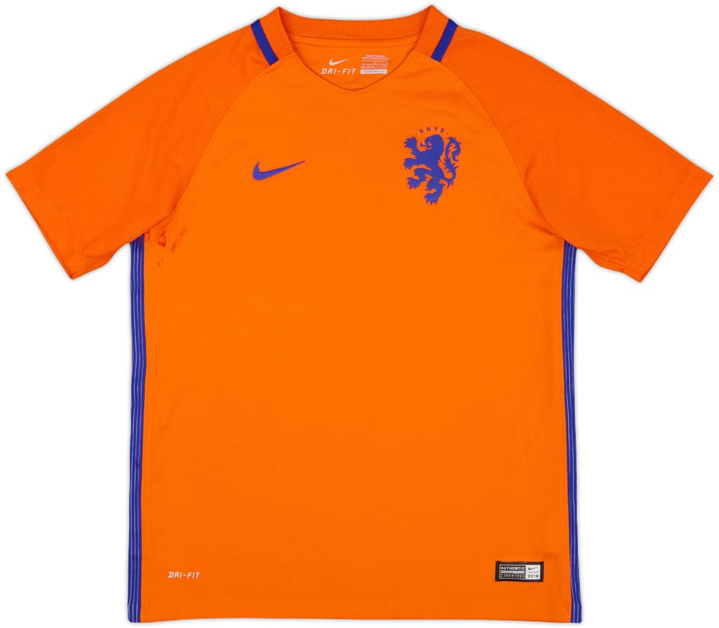 2016 Netherlands Home Shirt - 9/10 - (L.Boys)