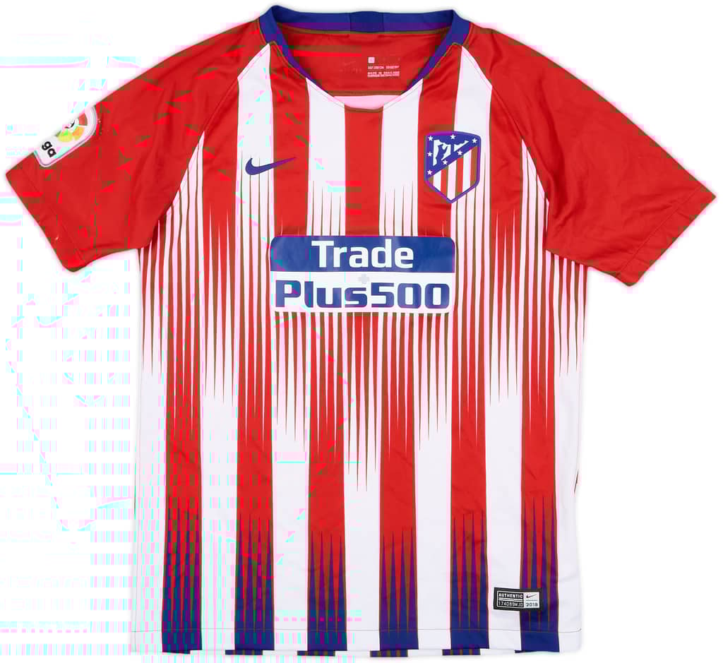 2018-19 Atletico Madrid Home Shirt - 8/10 - (L.Boys)