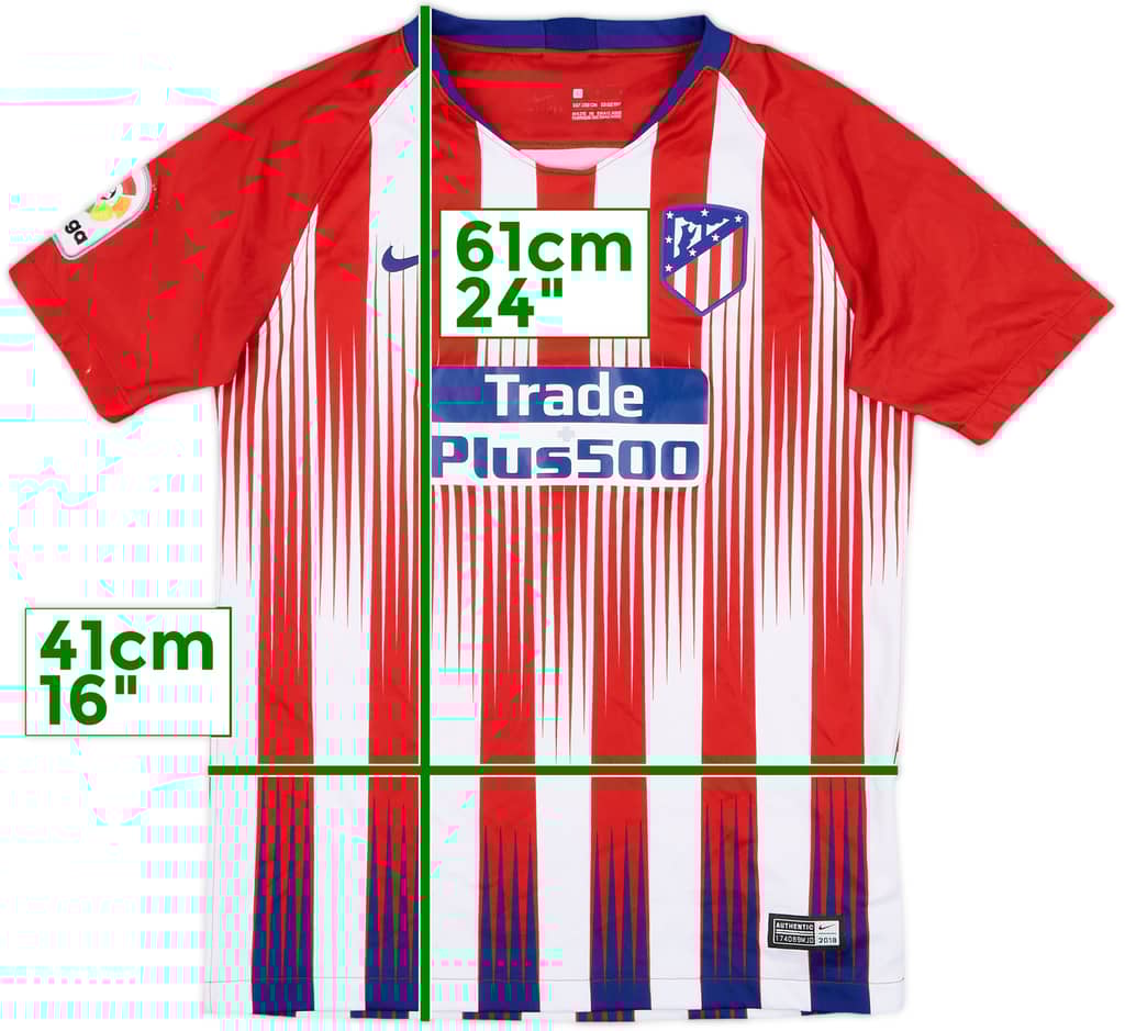 2018-19 Atletico Madrid Home Shirt - 8/10 - (L.Boys)