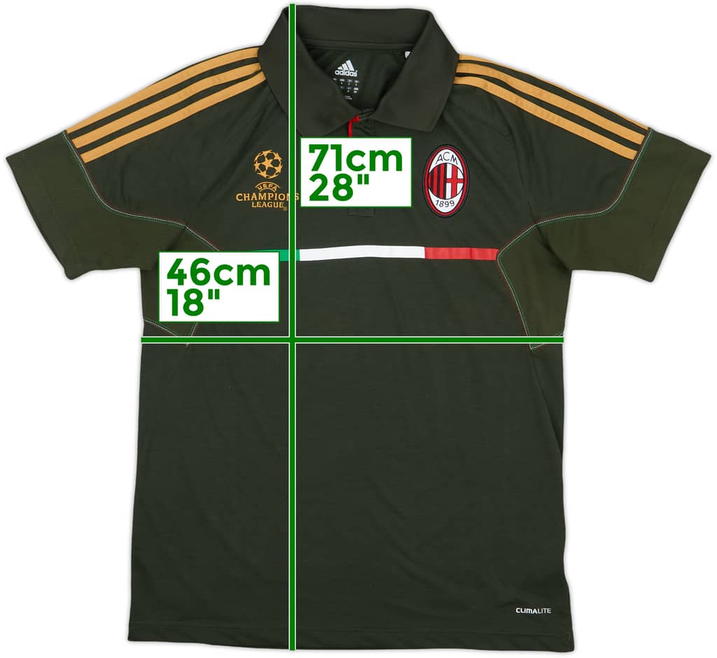 2011-12 AC Milan adidas Polo Shirt - 9/10 - (S)