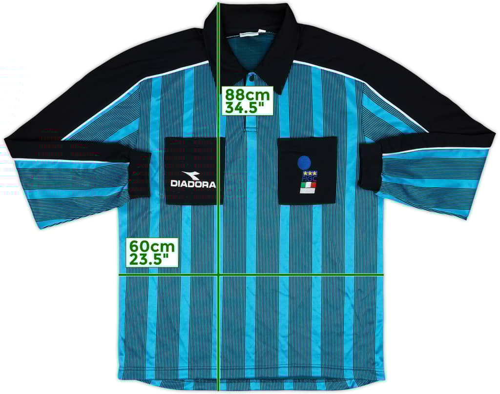 1990s Italy FIGC Diadora Referee L/S Shirt - 7/10 - (XXL)