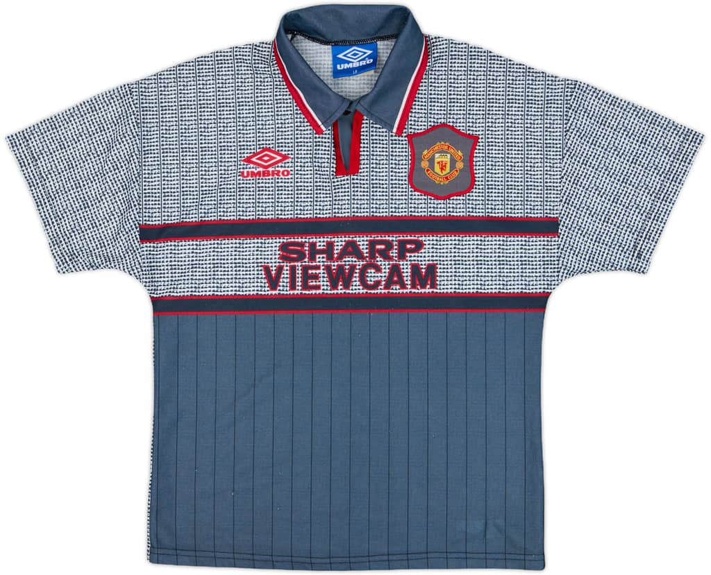 1995-96 Manchester United Away Shirt - 9/10 - (L.Boys)