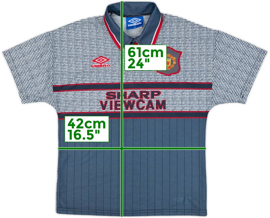 1995-96 Manchester United Away Shirt - 9/10 - (L.Boys)