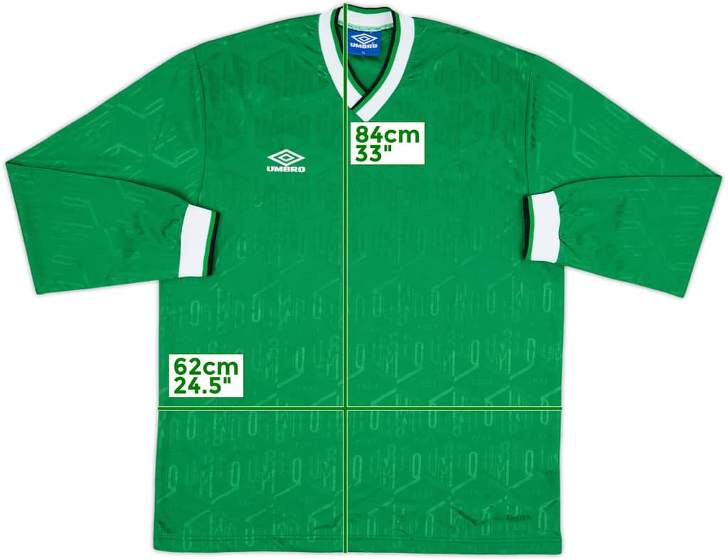 1990s Umbro Template L/S Shirt - 10/10 - (XL)