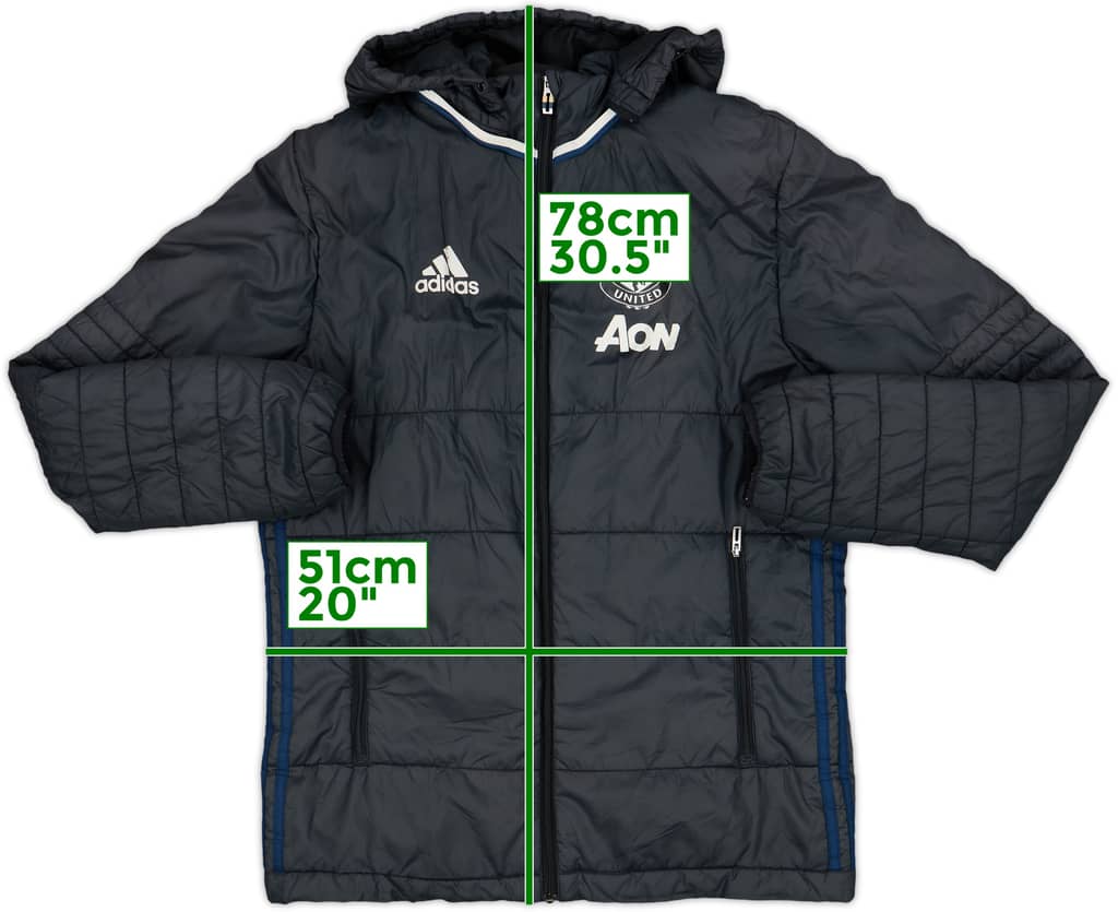 2016-17 Manchester United adidas Padded Bench Coat - 6/10 - (S)