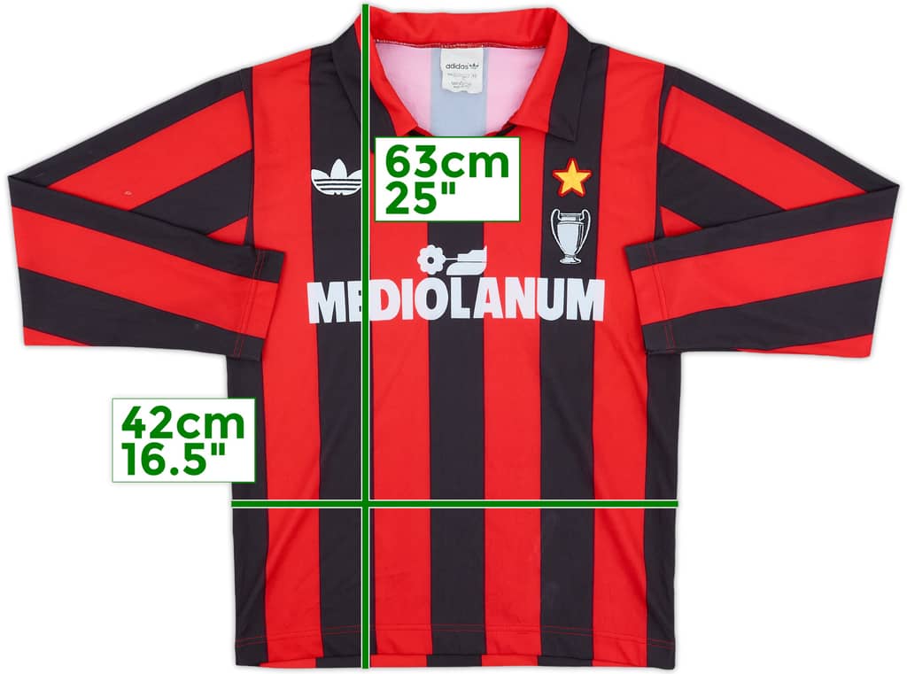 1990-91 AC Milan Home Shirt - 9/10 - (XS)