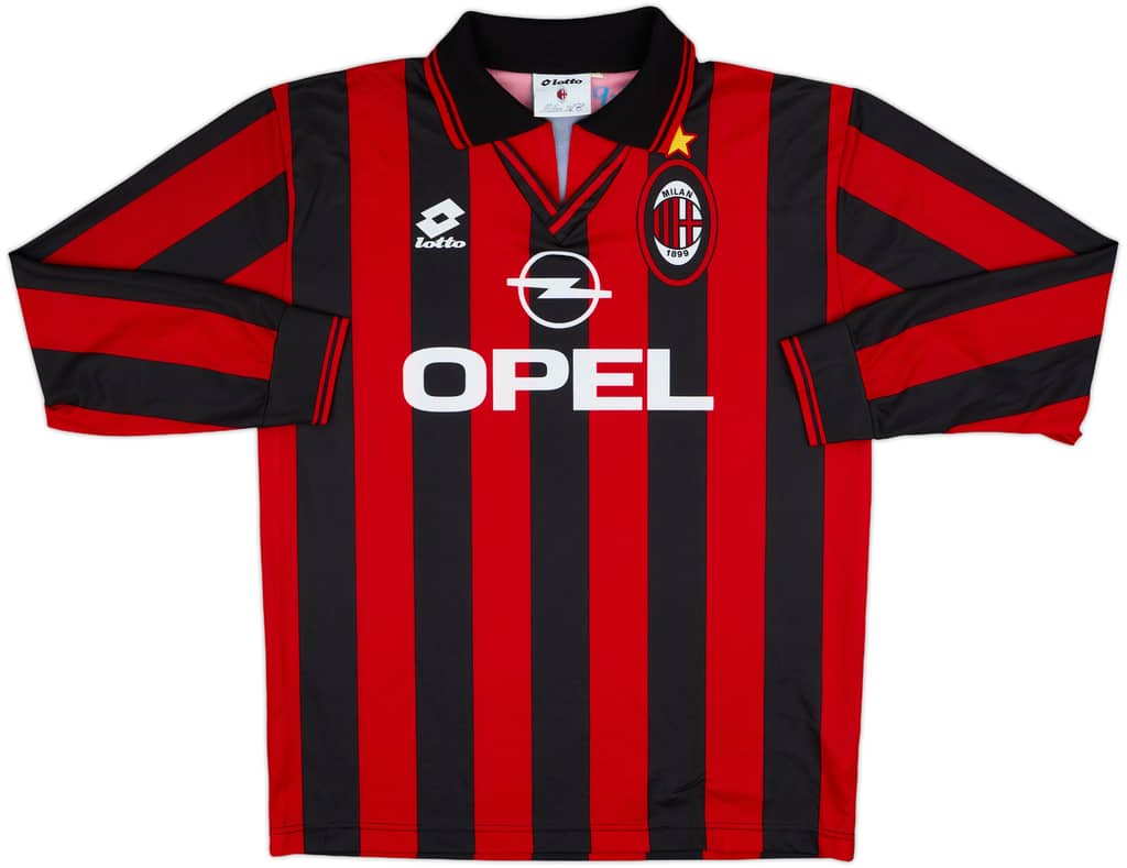 1996-97 AC Milan Home L/S Shirt - 10/10 - (L)