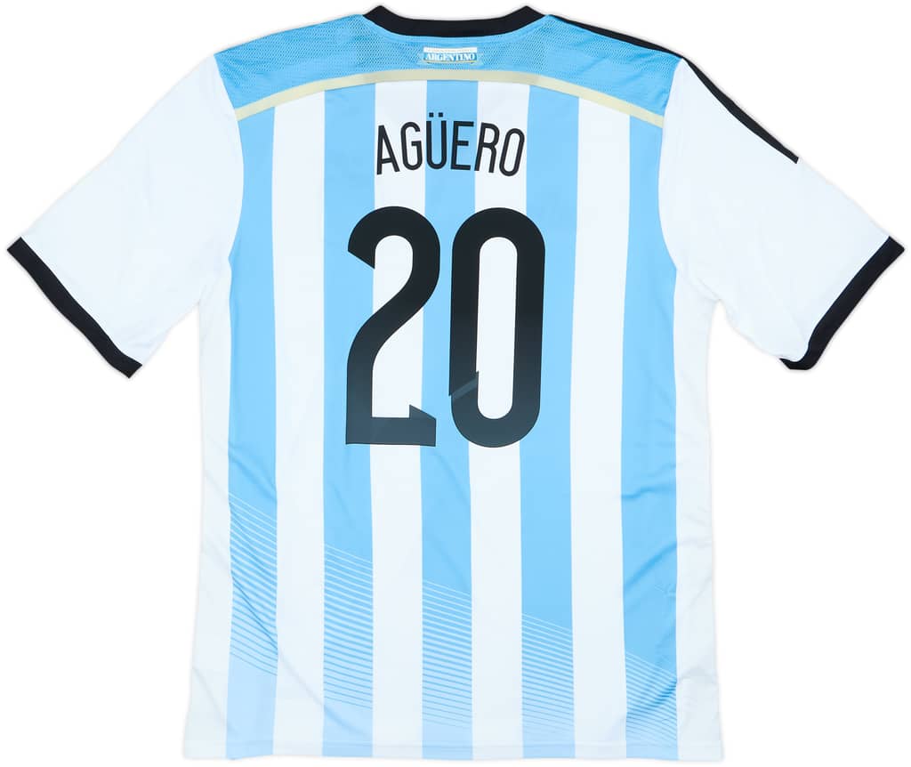 2013-15 Argentina Home Shirt Aguero #20