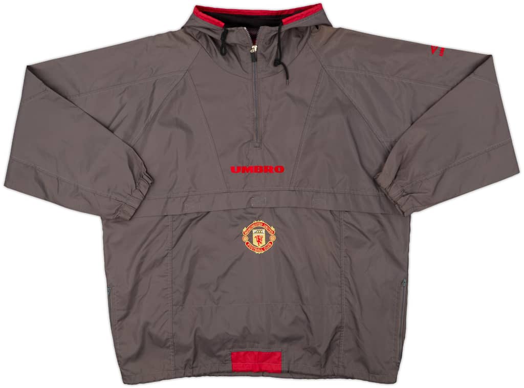 1994-95 Manchester United Umbro 1/4 Zip Hooded Rain Jacket - 9/10 - (XL)