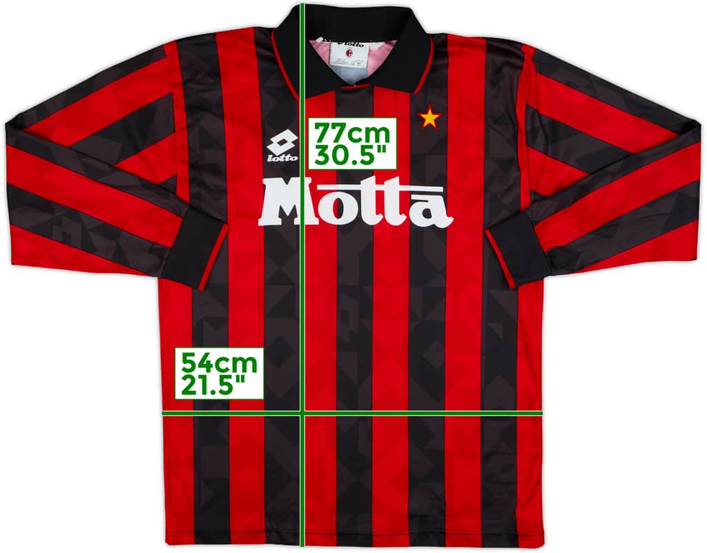 1993-94 AC Milan Home L/S Shirt - 9/10 - (L)