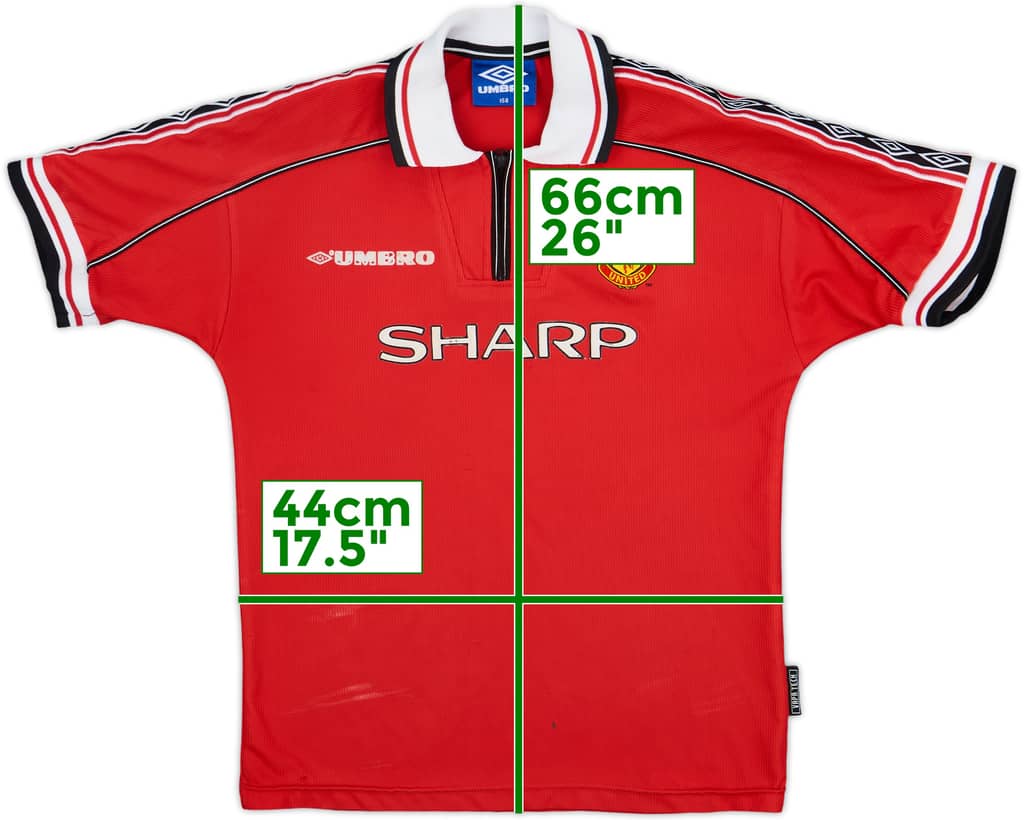 1998-00 Manchester United Home Shirt - 6/10 - (M.Boys)