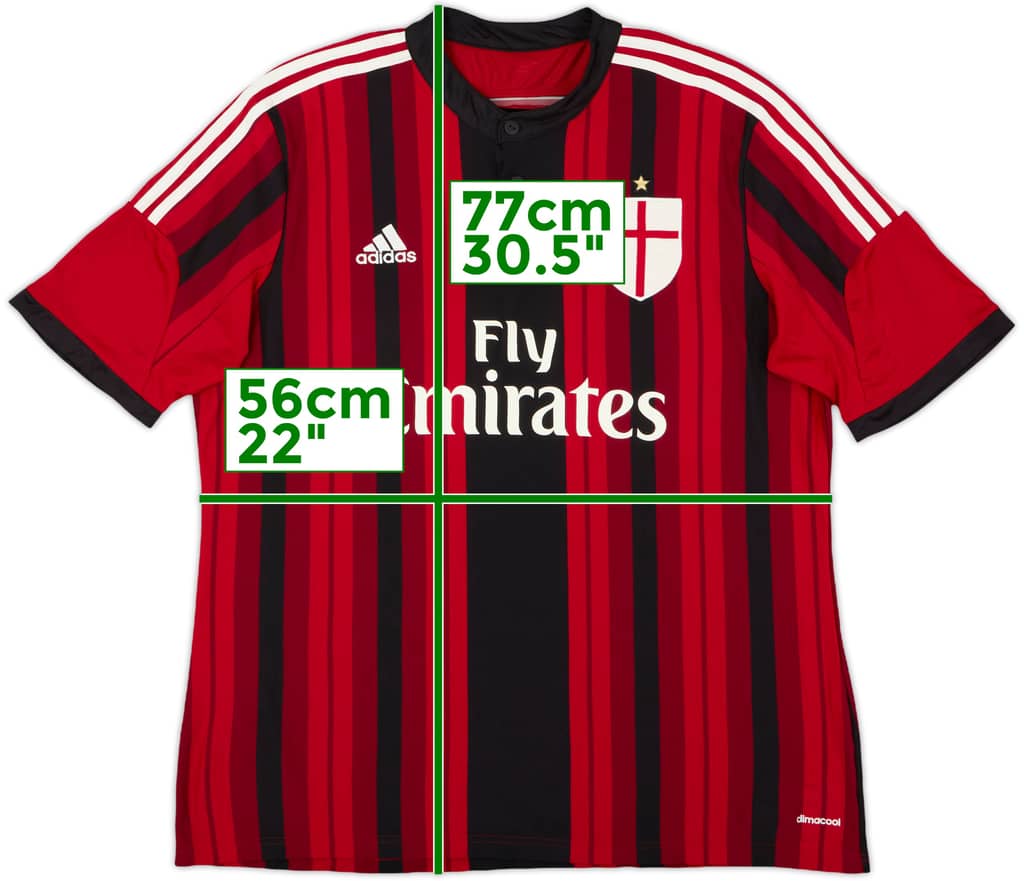 2014-15 AC Milan Home Shirt - 9/10 - (XL)