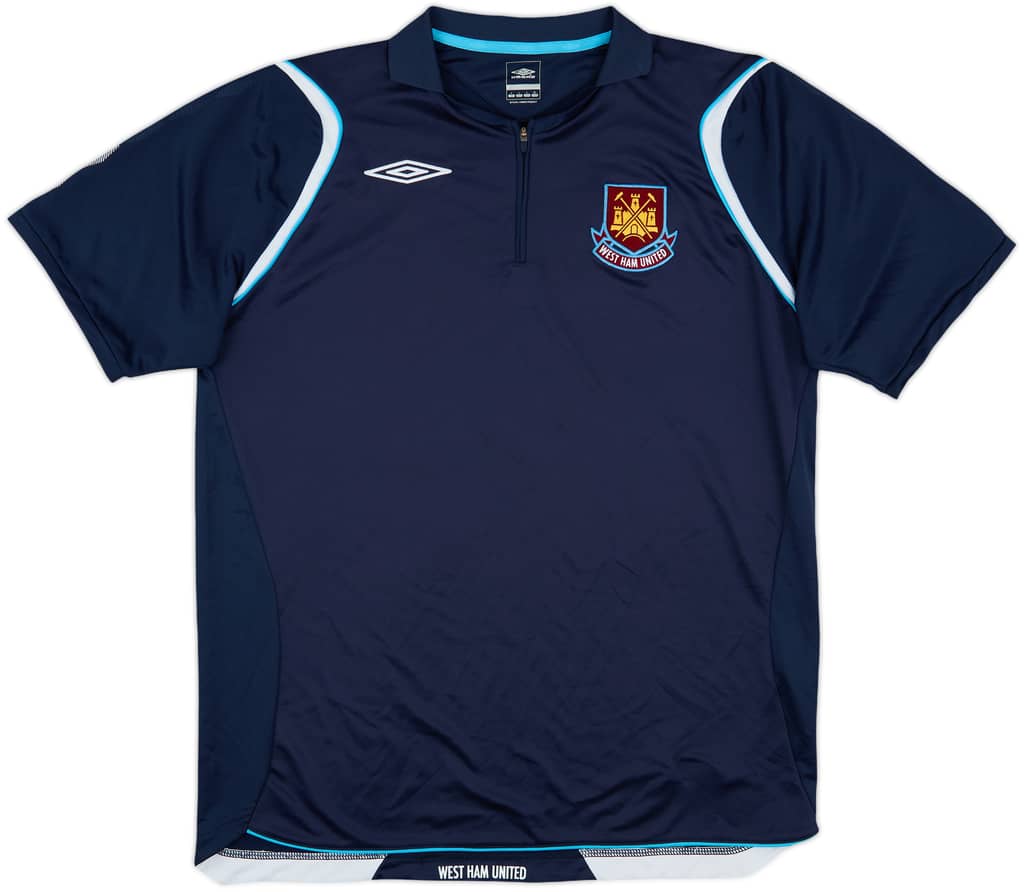 2007-08 West Ham 1/4 Zip Polo Shirt - 10/10 - (L)
