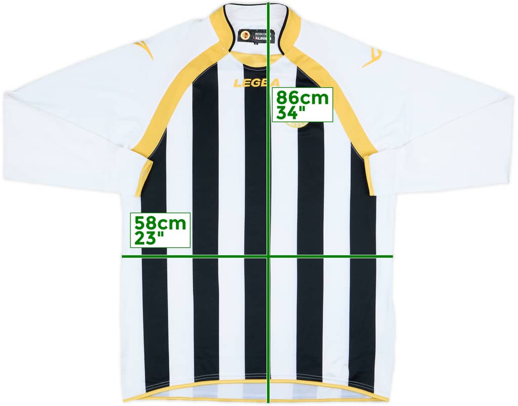2010-11 Ascoli Home L/S Shirt - 8/10 - (XL)