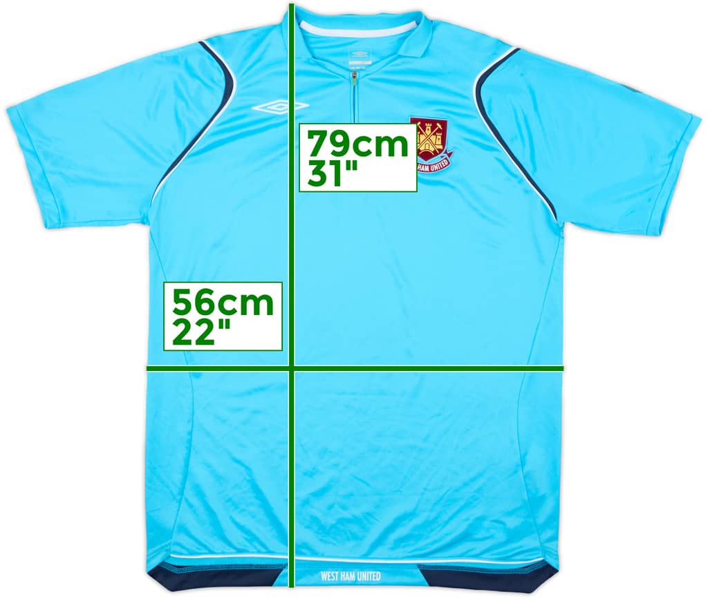 2008-09 West Ham Umbro 1/4 Zip Polo Shirt - 9/10 - (L)