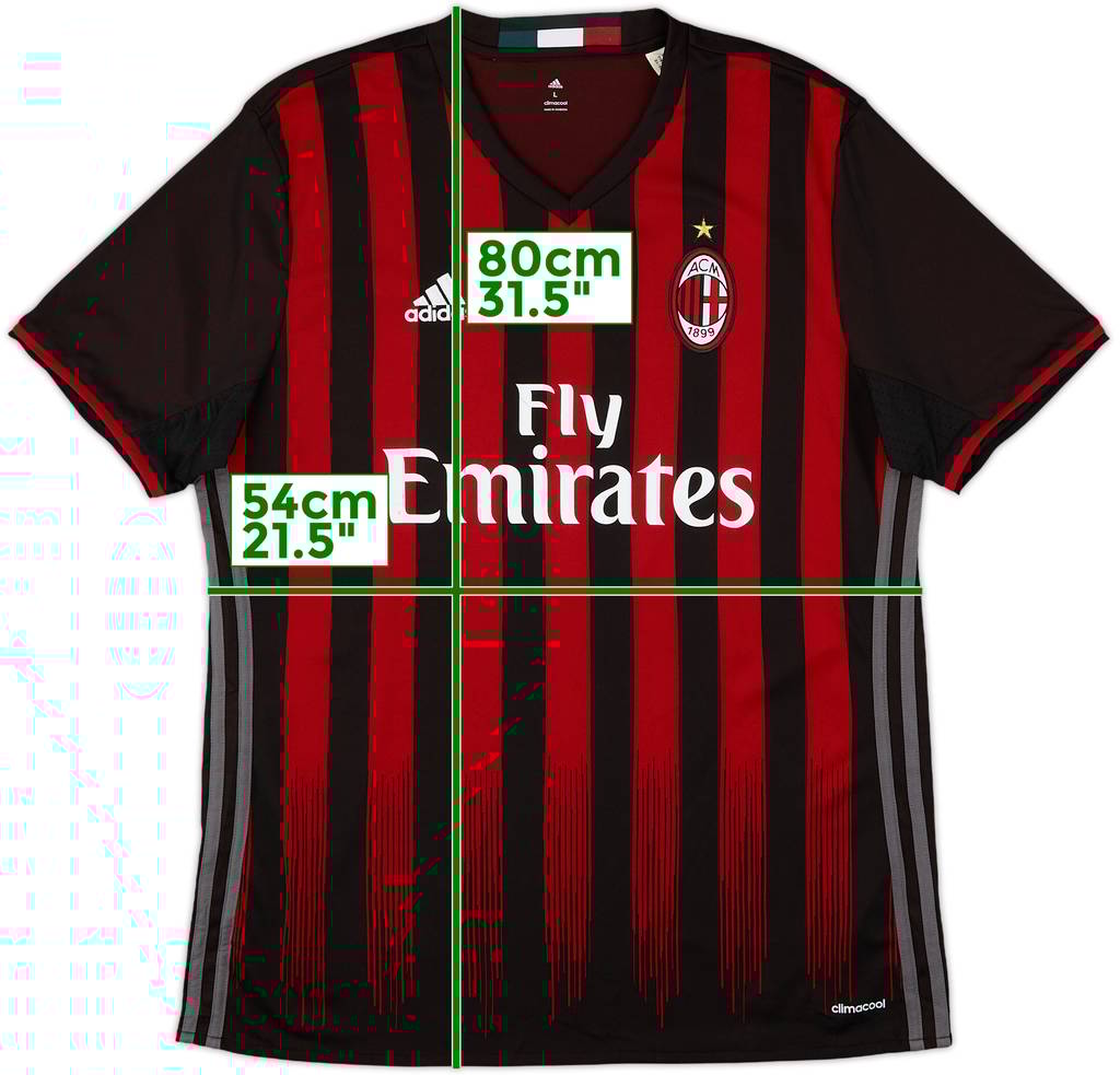 2016-17 AC Milan Home Shirt - 7/10 - (L)