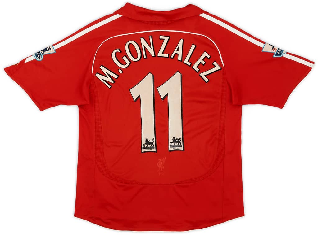 2006-08 Liverpool Home Shirt M.Gonzalez #11 - 6/10 - (M.Boys)