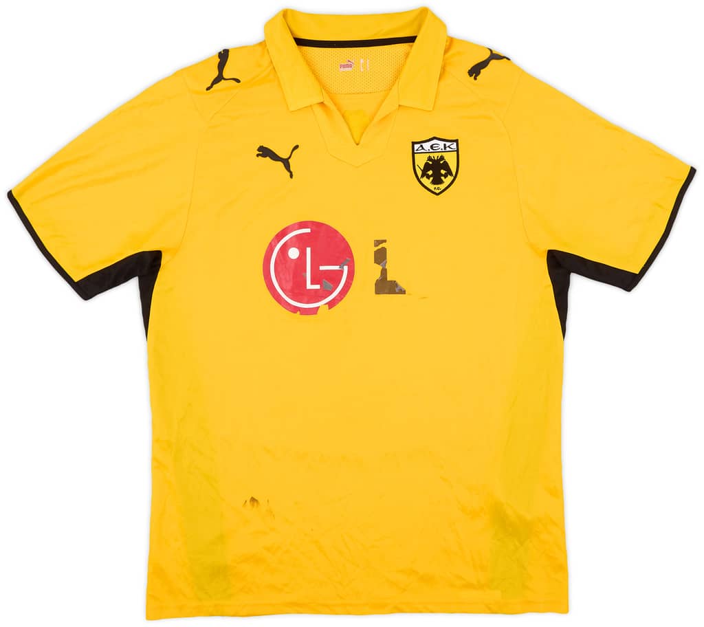 2008-09 AEK Athens Home Shirt - 4/10 - (L)