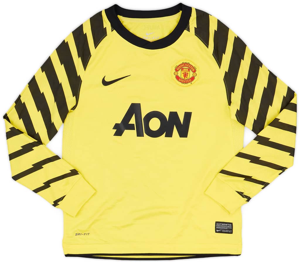 2010-11 Manchester United Yellow GK Shirt - 8/10 - (S.Boys)