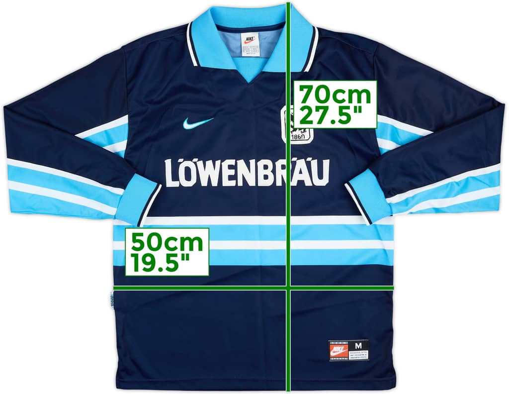 Camiseta de visitante de manga larga del 1860 Munich 1997-98 - 8/10 - (M)