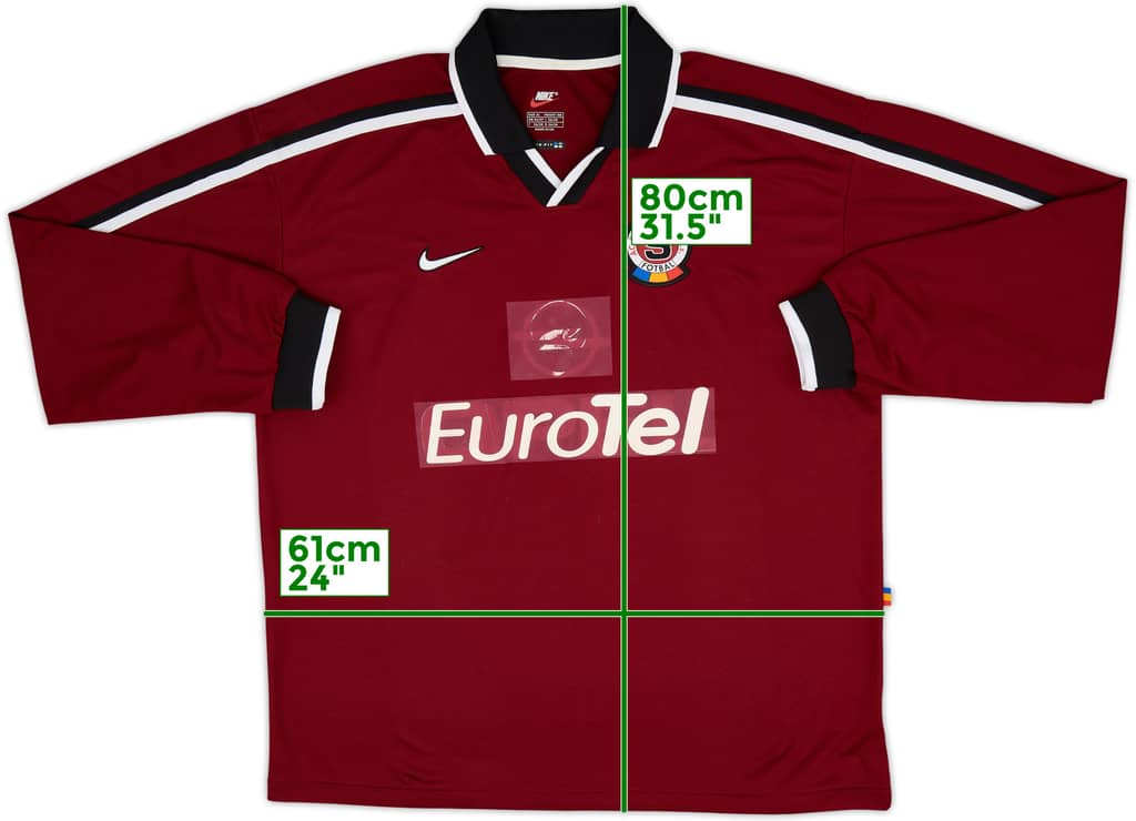 Camiseta de local de manga larga del Sparta Prague 1997-99 - 6/10 - (XL)