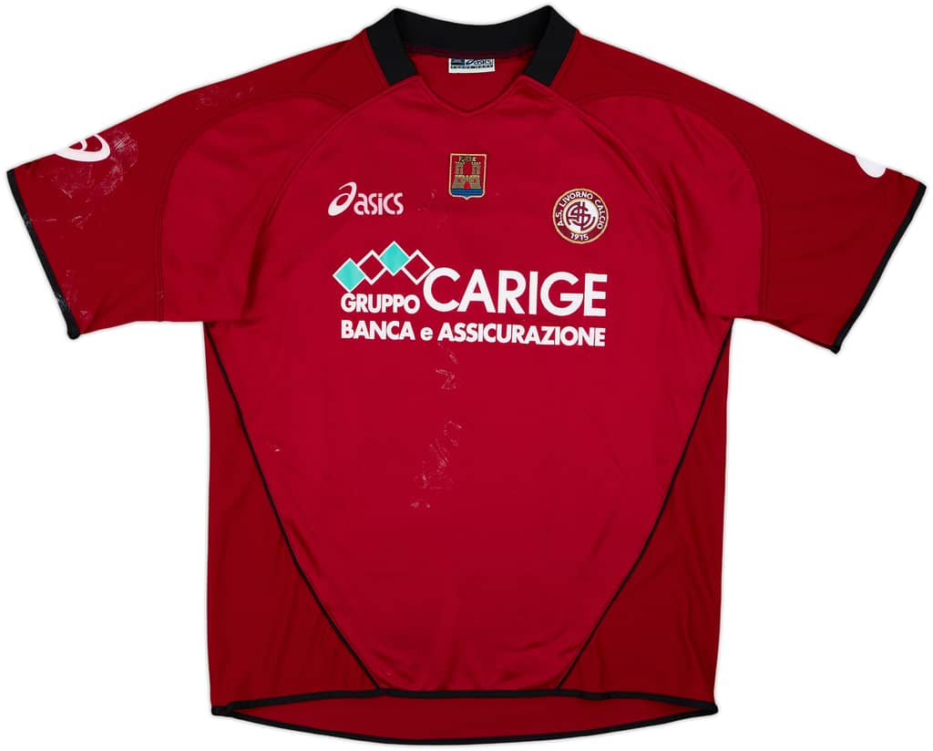 Camiseta de local firmada del Livorno 2005-06 Lucarelli #99 - 4/10 - (L)